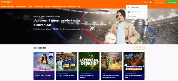 Betsson Review - Ciudades disponibles