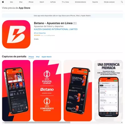 Betano Argentina - App iOS